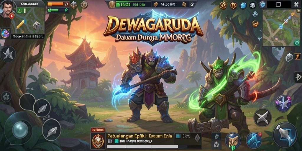 Tampilan menarik dari gameplay DEWAGARUDA dalam dunia MMORPG.