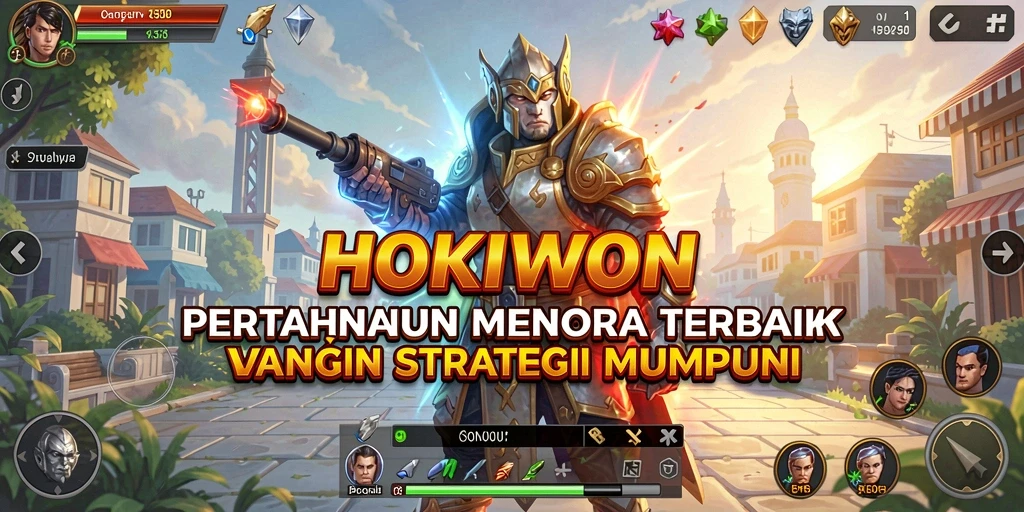 Screenshot HOKIWON menampilkan aksi seru dalam strategi Tower Defense.