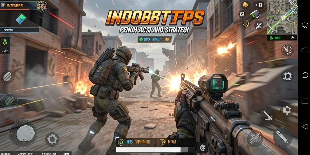 Tangkapan layar gameplay menarik dari INDOBIT88, menunjukkan aksi menembak yang intens.
