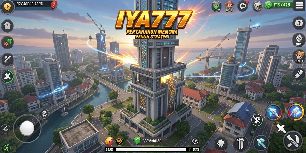Tampilan menara dan musuh dalam game Tower Defense yang menegangkan.