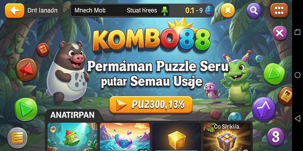 Tampilan gameplay KOMBO88 menampilkan tantangan menarik dalam bentuk teka-teki.