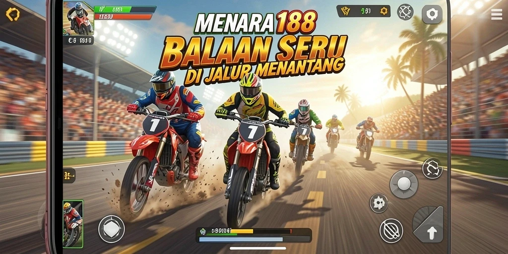 Tampilan screenshot MENARA188 menampilkan aksi balapan yang mendebarkan.