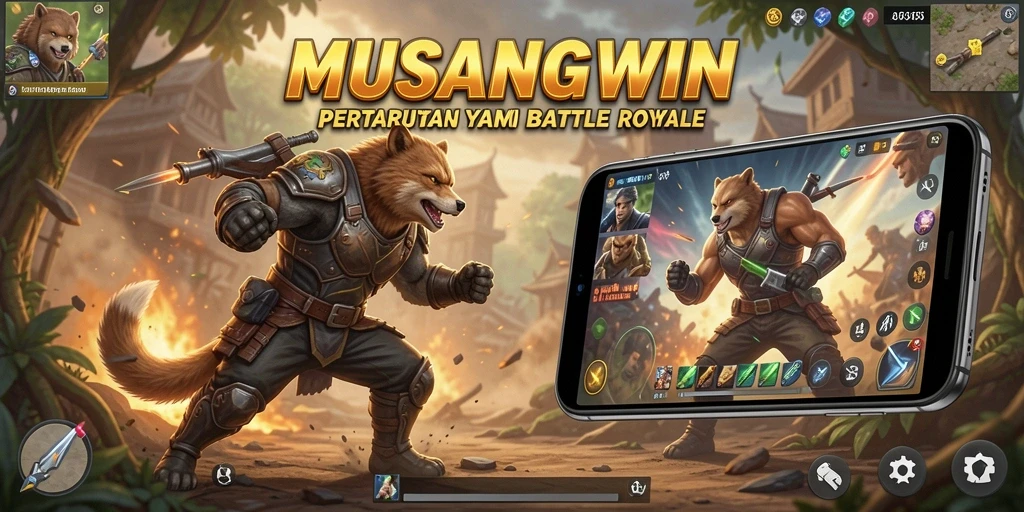 Tampilan gameplay menarik dalam pertempuran seru Battle Royale.
