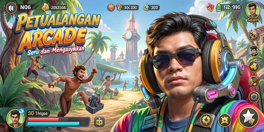 Gameplay N06 yang seru dan penuh tantangan dalam mode Arcade.