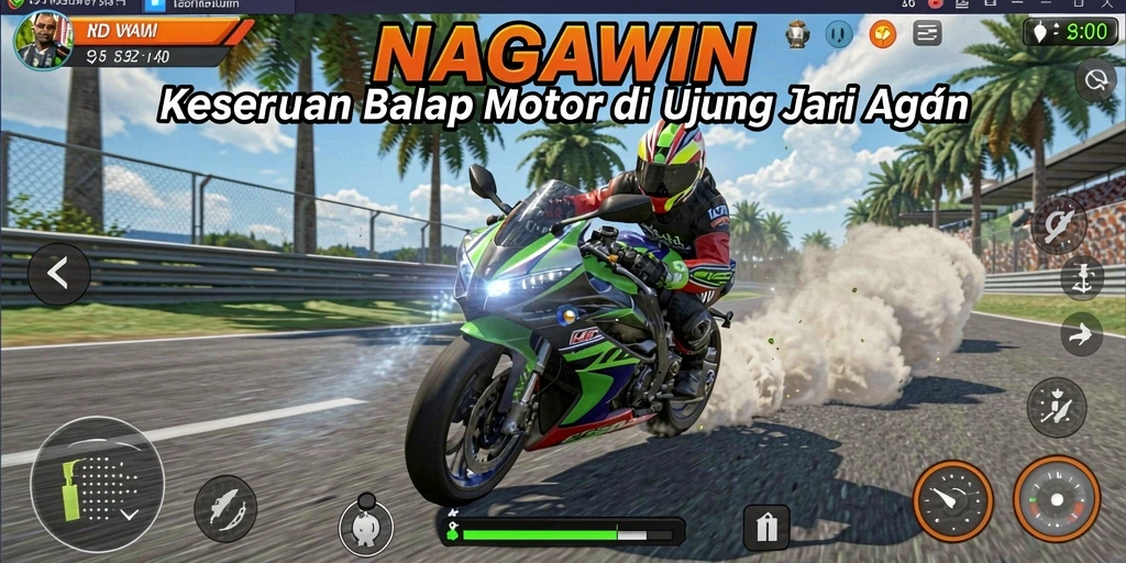 Gameplay seru balap motor NAGAWIN yang menegangkan.