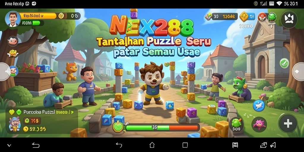 Tangkapan layar gameplay NEX288 menampilkan tantangan Puzzle yang seru.