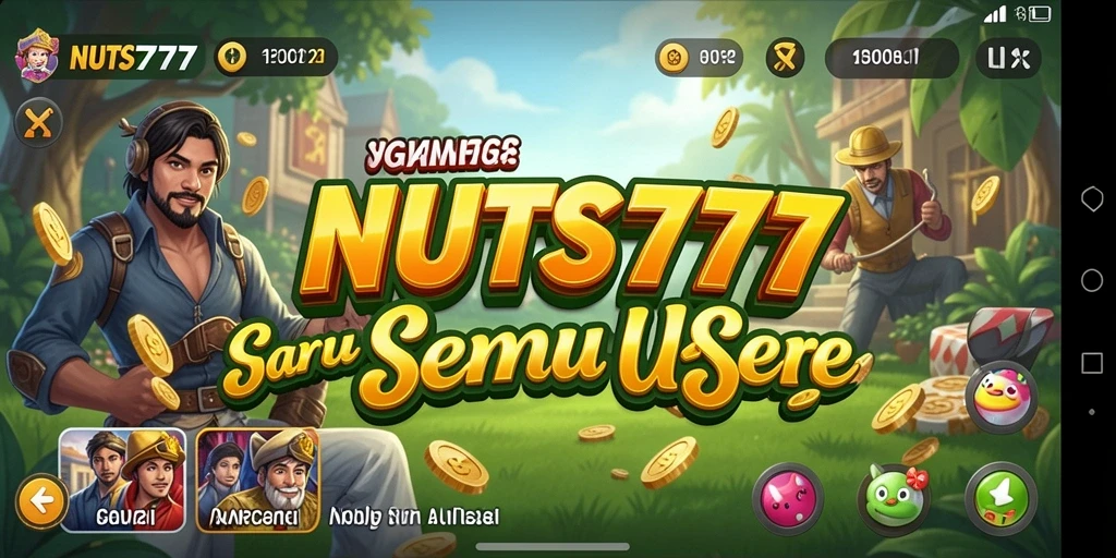 Tampilan gameplay NUTS777 yang ceria dan menarik.