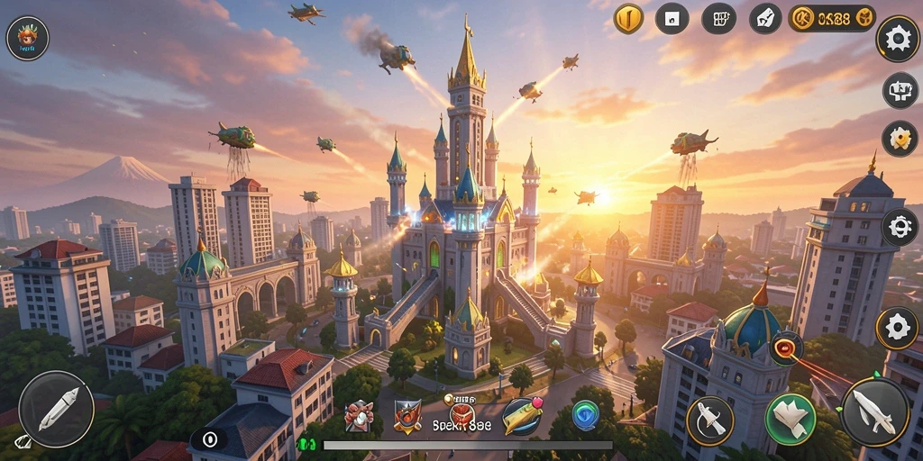 Tampilan gameplay OLX888 yang mendebarkan dalam Tower Defense.