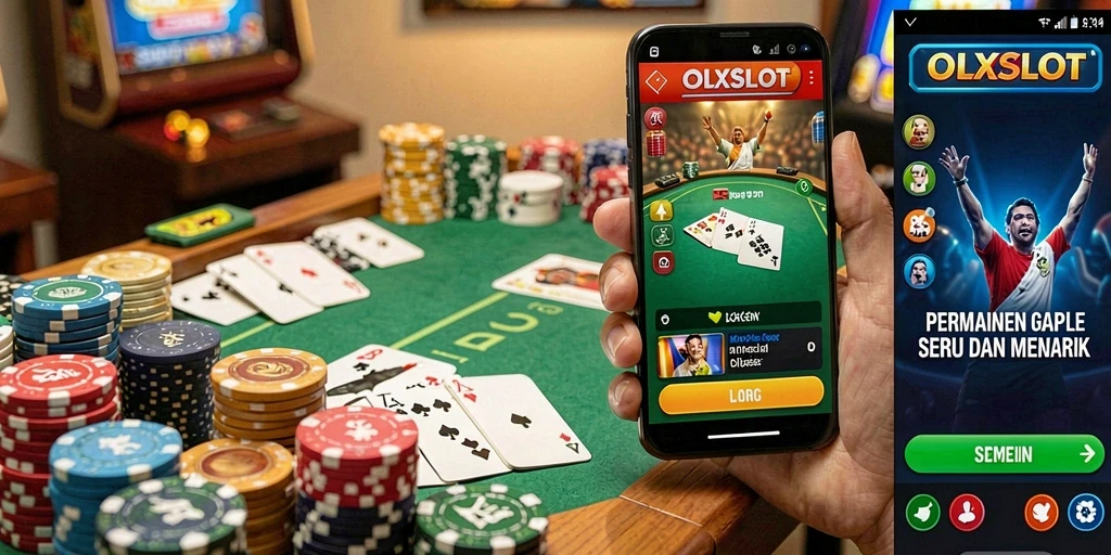 Screenshot utama OLXSLOT menampilkan gameplay Gaple yang seru.