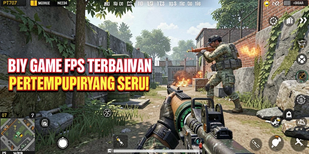 Tangkapan layar menunjukkan aksi seru dalam game FPS PT707.