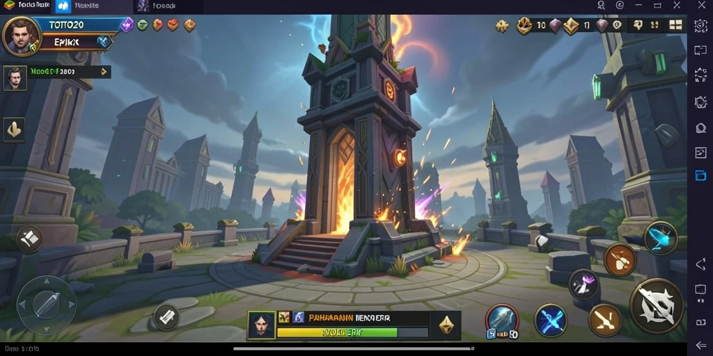 Tangkapan layar gameplay TOTO20 menampilkan pertarungan strategis dalam Tower Defense.