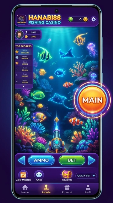 Screenshot antarmuka sederhana di hanabi88.